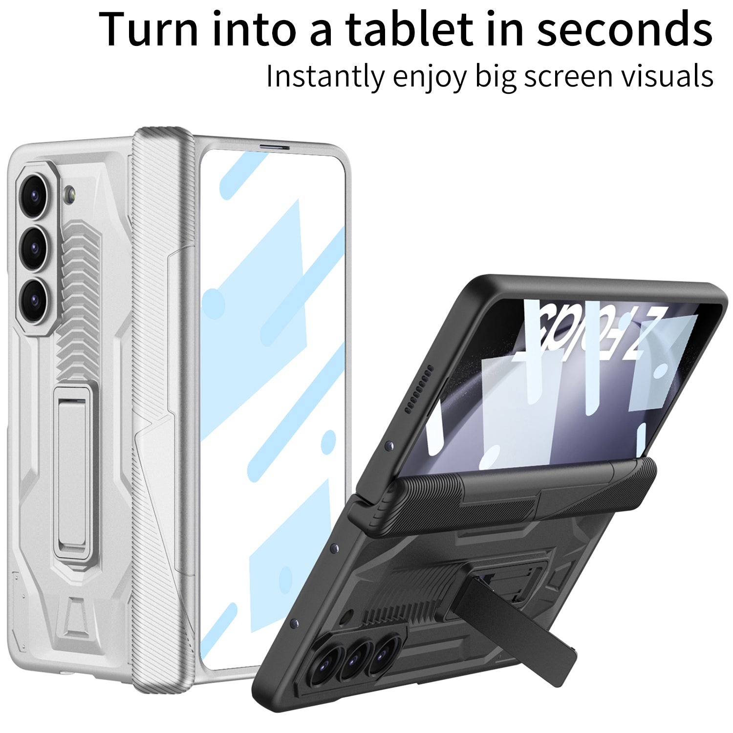 GKK Armor PC-telefoncover til Samsung Galaxy Z Fold5 5G Kickstand-telefonskal med hærdet glasskærmfilm GKK Armor PC-telefoncover til Samsung Galaxy Z Fold5 5G Kickstand-telefonskal med hærdet glasskærmfilm